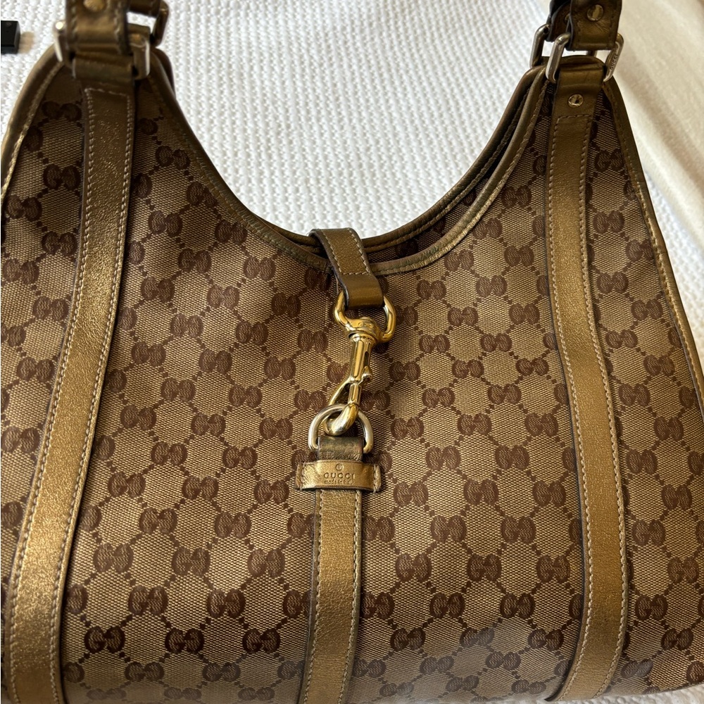 Gucci Gold Monogram Shoulder Bag VIINTAGE …..